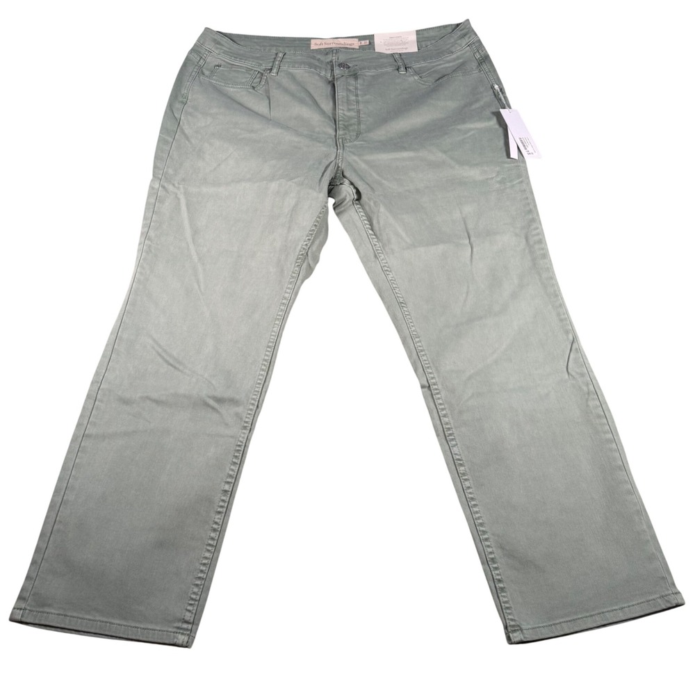 Soft Surroundings Ultimate Denim Jeans Women 18W‎ (39 X 28) Green Straight NEW